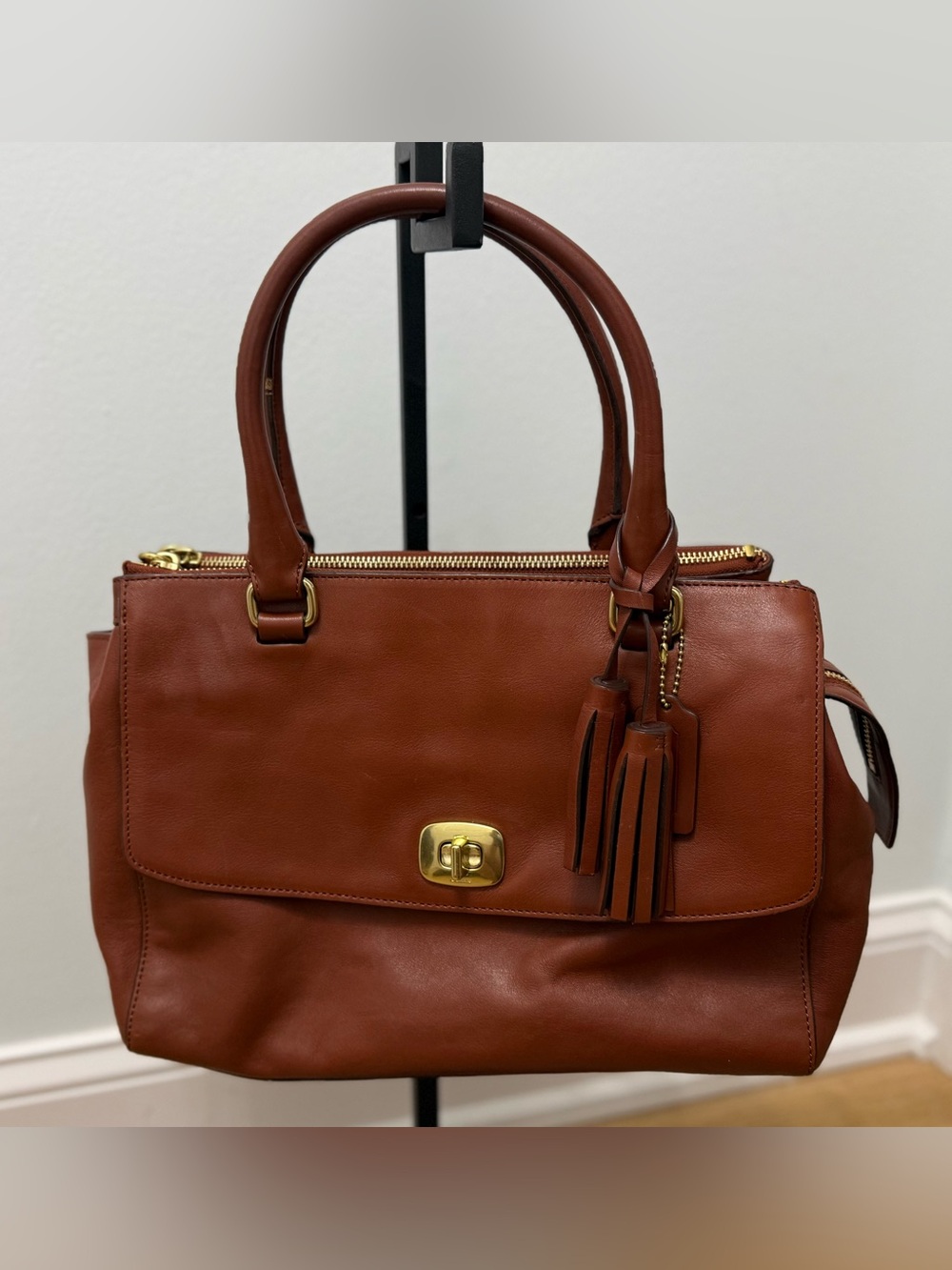 Coach Leather Harper Satchel